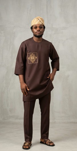 Costume Senator marron pour homme.