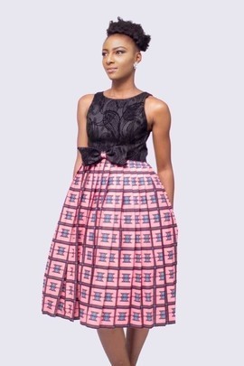 African Print and Velvet Mix Dress, Ankara Cocktail Dress,  African Womens Prom Dress, African Dress