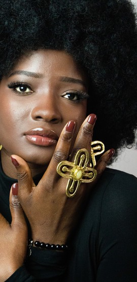 Magnifique bague Adinkra « Bese Saka  »