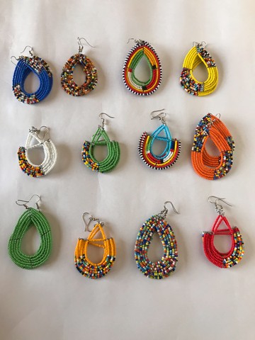 12 boucles d'oreilles / boucles d'oreilles en gros / boucles d'oreilles en perles / boucles d'oreilles maasaï / perles zoulou / boucles d'oreilles africaines