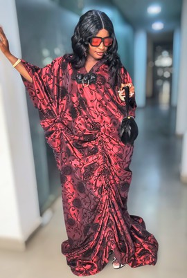 Yasmina Luxe African Woman Drape Boubou WITH Scarf For Weddings/Special occasions