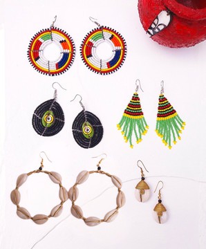 Zao Masai Earrings Set | Cowrie shell earrings