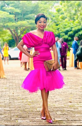 Mid length African dress for women