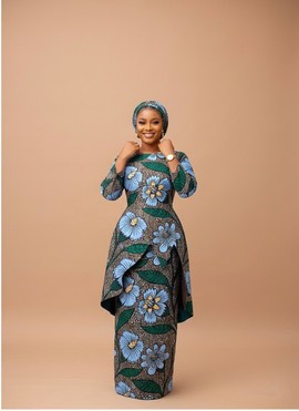 Ensemble deux pièces péplum Ankara floral élégant