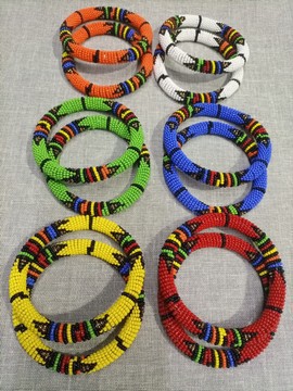A Set of twelve, African beaded Bracelet for women,Native masai Zulu bracelet