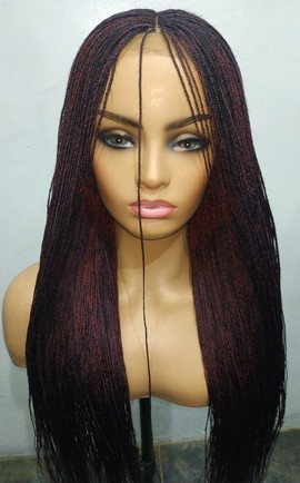 Burgundy red and purple Box Braids