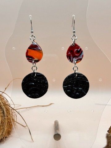 WILD24-08 : Boucles d'oreilles pendantes oranges