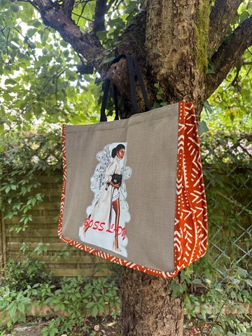 XXL shopping bag “Lomé” wax &amp; rice bag