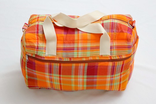 Diaper bag Madras Orange Handmade