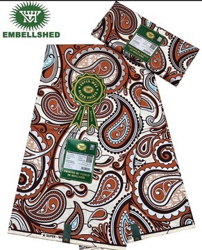 Embellished Ankara Wax Fabric 6 yards/African Fashion/ African fabric/ African dress