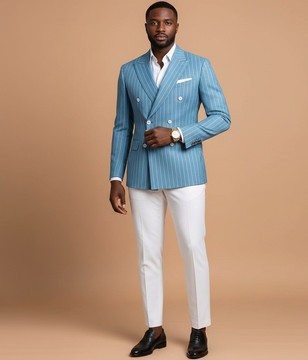 Blazer bleu croisé