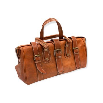 Handmade genuine leather travel bag with shoe compartment - Large weekend bag