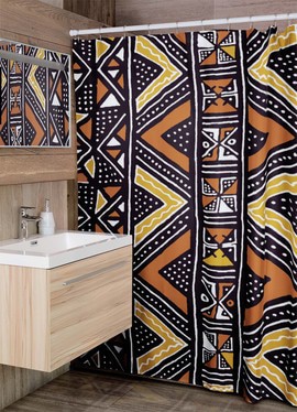 African Inspired Shower Curtains Mudcloth Print (MORE SIZES AVAILABLE)