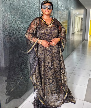 African Woman Luxury Embellished Lace Boubou with Turban for Weddings/Special occasions/Plus Size