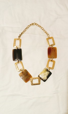Handmade necklace,brass necklace, horns necklace,bones necklace