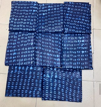 African Adire Eleko/ Indigo/ Adire Alarodudu Fabric