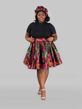 Ankara Skater Skirt and Schrunchie Headband Set| Ankara Dress| Ankara Skirt| Gifts For Her