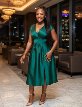 Mid length African dress for women