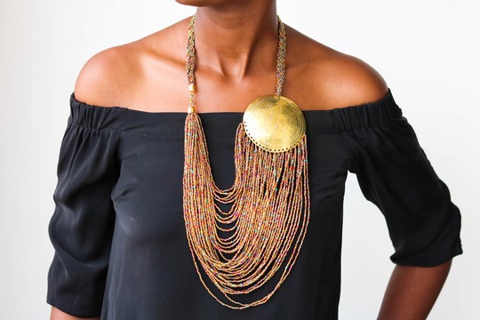 Collier de perles africaines, collier Fringe, collier Maasai, collier zoulou