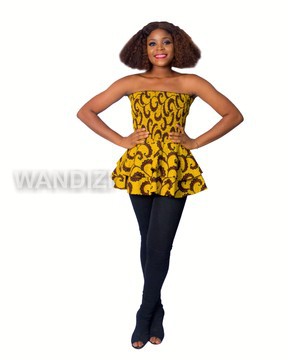 Smocked double layered ankara peplum Top, Ankara Peplum Top, African print peplum top