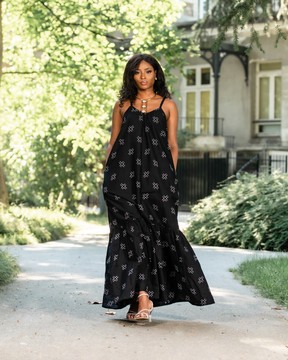 Large “Aïcha” bogolan print dress