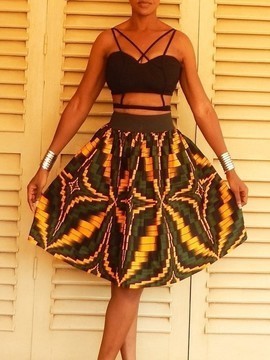 Short wax skirt with elastic waistband black