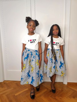 Nzaya midi skirt in African wax print | Children's skirt in wax print fabric