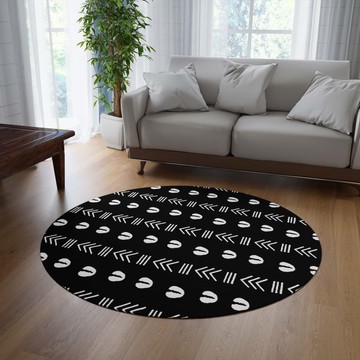 Cowrie Black and White Round Rugs Habitat Carpet (LARGER SIZES AVAILABLE)