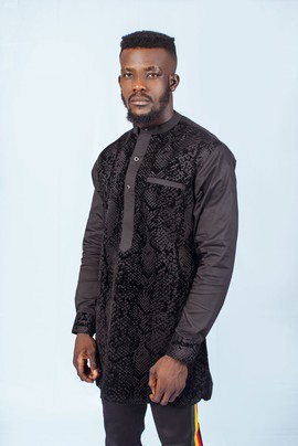 Chemise de ville noire avec mélange de velours, chemise de ville pour homme, vêtements pour hommes, vêtements pour hommes