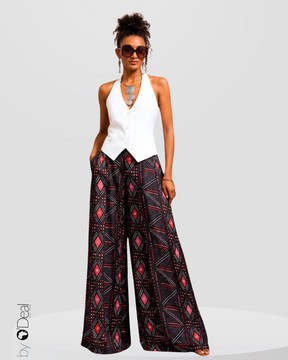 Pantalon large en soie