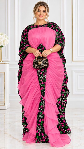 La robe Ankara Luxe Élégance Rose 💗👑
