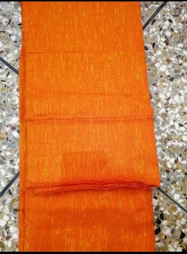 Plain Orange Ashanti Bonwire Kente with Gold shimmer-Hand woven