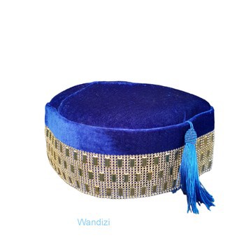 African Velvet Embellished Caps With Tassels, African Mens Hat, African Cap, Wedding Cap