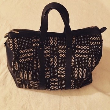 XL Bogolan Travel Bag and Leather