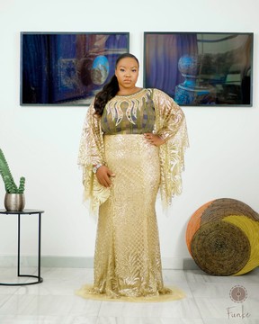 Irawo dress, gold