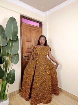 Robe maxi à épaules dénudées