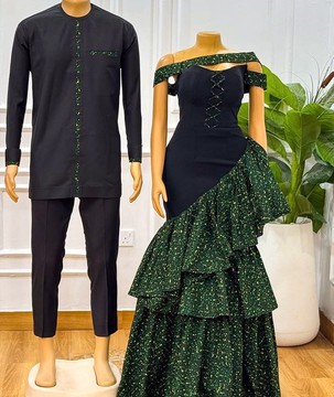 Matching Couples Outfit, Ankara Couple attire, African Couple set
