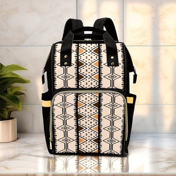 Mud Cloth Afrocentric Backpack | Contemporary Style | Diaper Bag