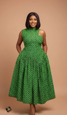 Adire Fusion Maxi Gown