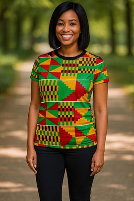 T-shirt tribal moderne à imprimé Kente | Tee-shirt de style africain