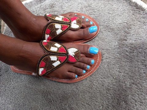 Masai sandals. Beaded sandals, African sandals, Leather sandals