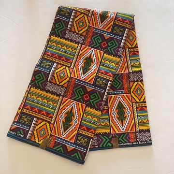Multicolor Tribal Geometric Print Chevron Colorful Cotton Fabric - By the Yard