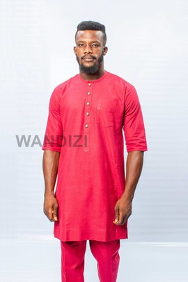 Dark Fuschia African Suit , African Mens Suit, Traditional outfits, African Mens Wear