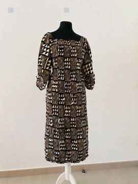 Robe de soirée / Robe pagne bogolan  authentic/ Élastique de haut en bas