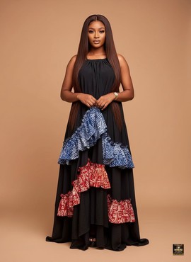 Black Maxi Ruffle Dress