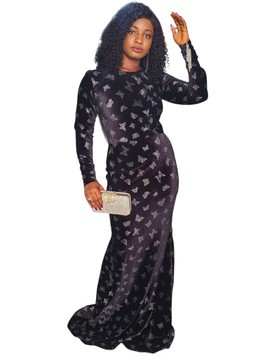 Rahila Haute Couture Woman Beaded Long Dress For Weddings/Special occasions/Plus Size