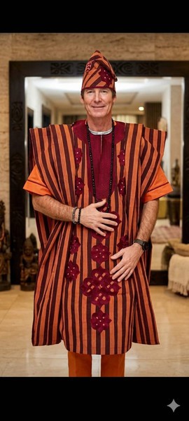 Classic Agbada with kaftan and trouser