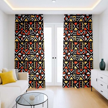 Tribal Multicolor Blackout Curtains Mudcloth (Two-Piece) LARGER SIZES AVAILABLE