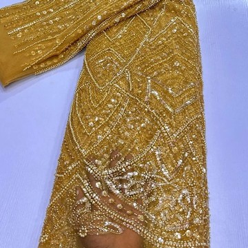 Beaded Lace fabric, luxury lace (5 yards)