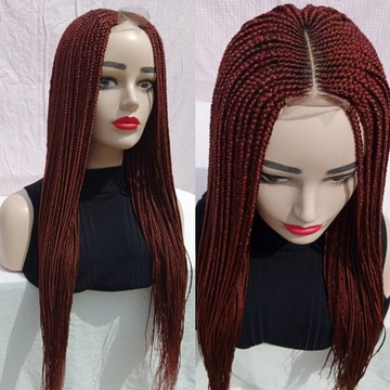 Perruque de tresses, perruque de fermeture de lacet d'une seule pièce